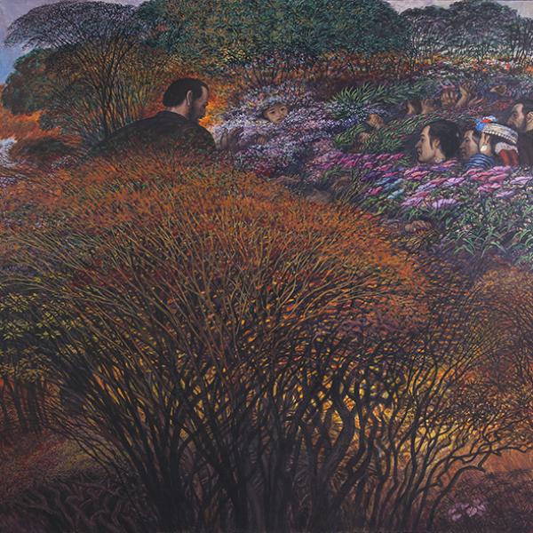 Gente entre la floresta